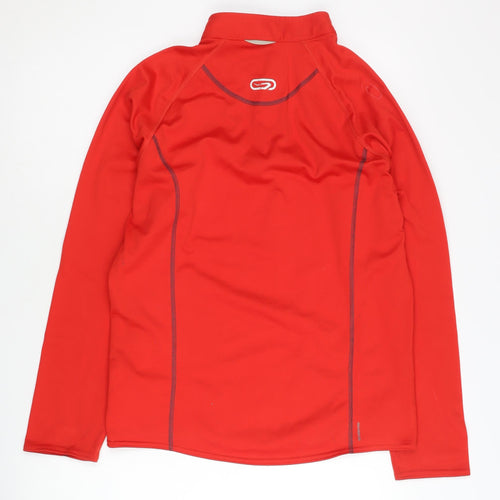 Kalenji Unisex Red 1/4 Zip Running Top S