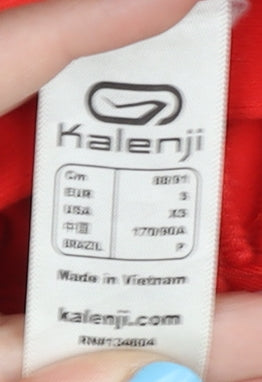 Kalenji Unisex Red 1/4 Zip Running Top S