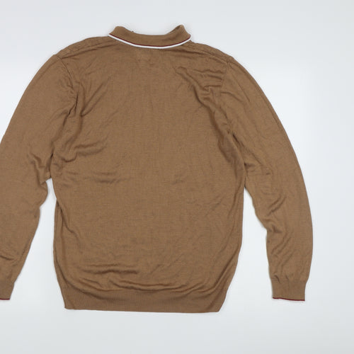 River Island Men's Brown Cable-Knit Pullover, Size L
