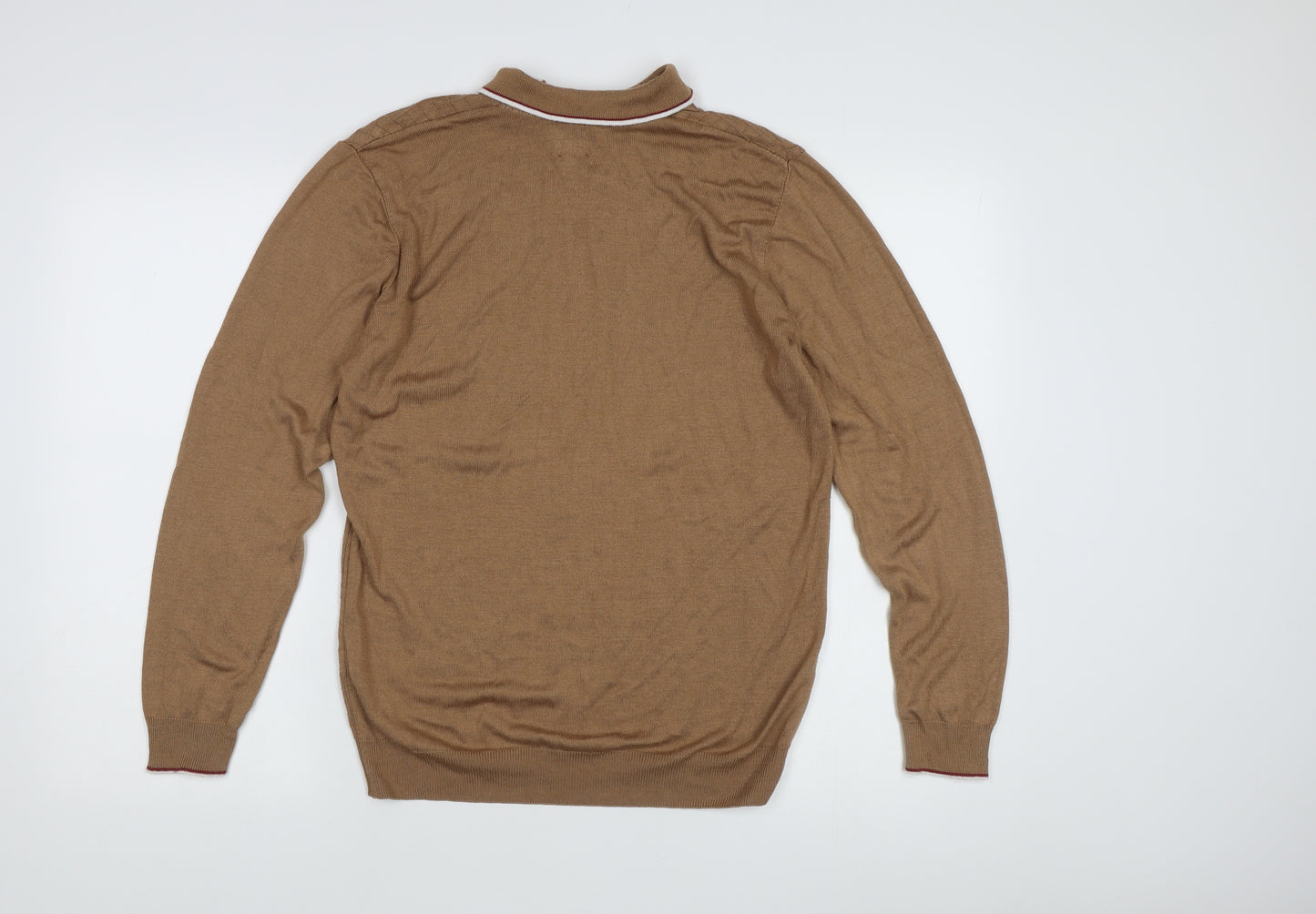River Island Men's Brown Cable-Knit Pullover, Size L