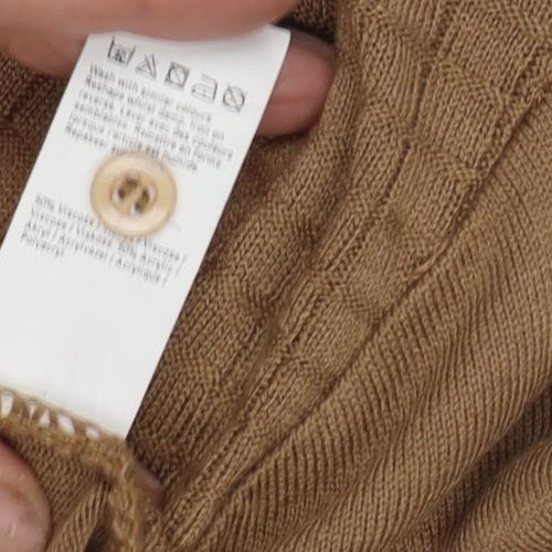 River Island Men's Brown Cable-Knit Pullover, Size L