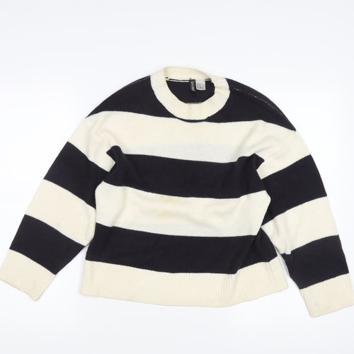 Divided Women's Black XS Striped Pullover Jumper