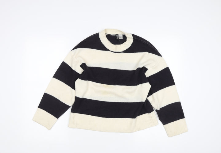 Divided Women's Black XS Striped Pullover Jumper