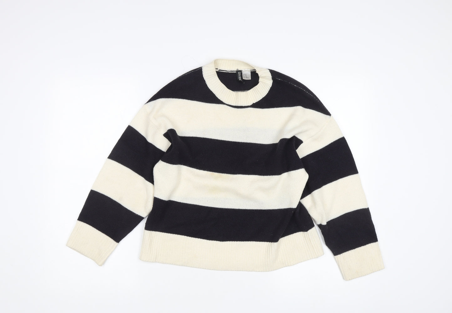 Divided Women's Black XS Striped Pullover Jumper