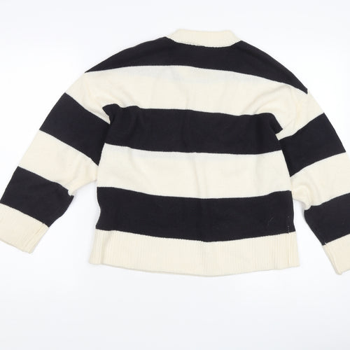 Divided Women's Black XS Striped Pullover Jumper