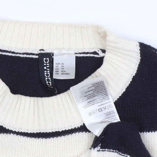 Divided Women's Black XS Striped Pullover Jumper