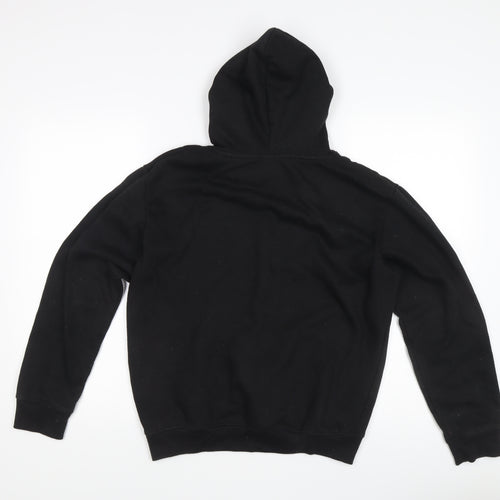 Boohoo Women's Black Pullover Hoodie, S, Cotton Blend