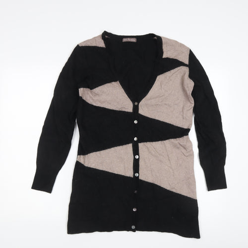 Marks and Spencer Women's Black Geometric Cardigan Size 14