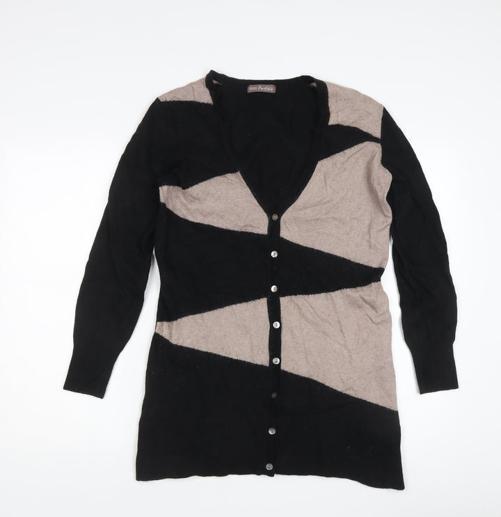 Marks and Spencer Women's Black Geometric Cardigan Size 14