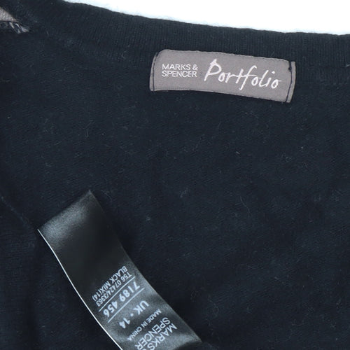 Marks and Spencer Women's Black Geometric Cardigan Size 14