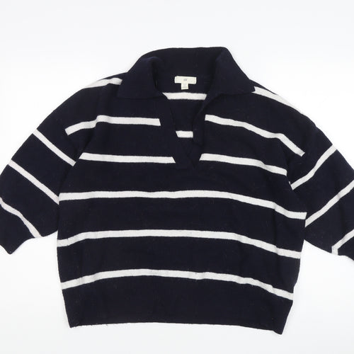 H&M Women's Black Striped Pullover Jumper L