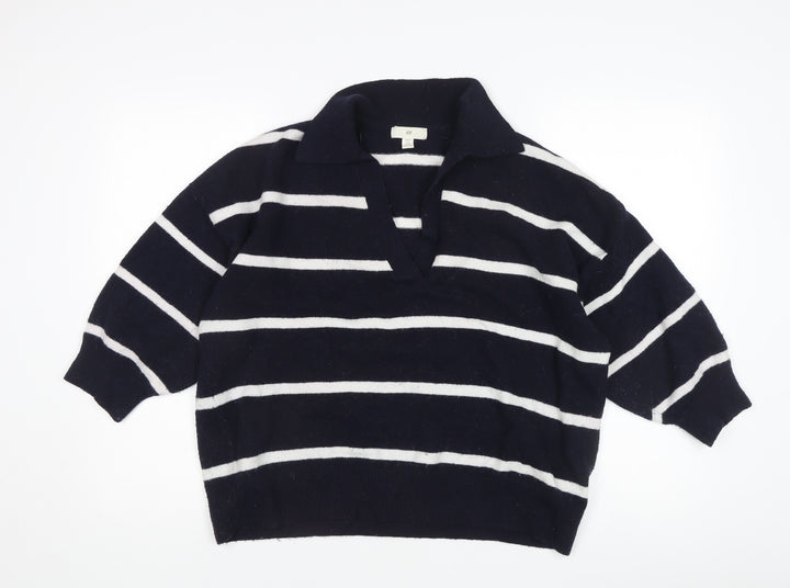 H&M Women's Black Striped Pullover Jumper L