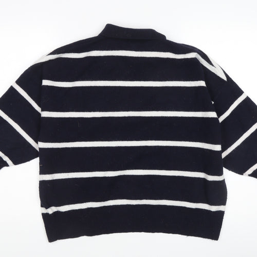 H&M Women's Black Striped Pullover Jumper L