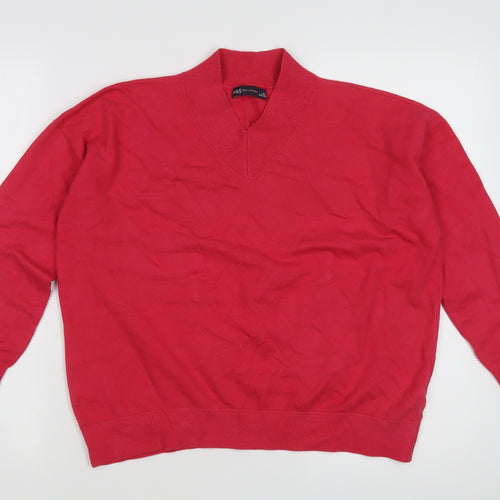 Marks and Spencer Pink V-Neck Women's Medium Jumper
