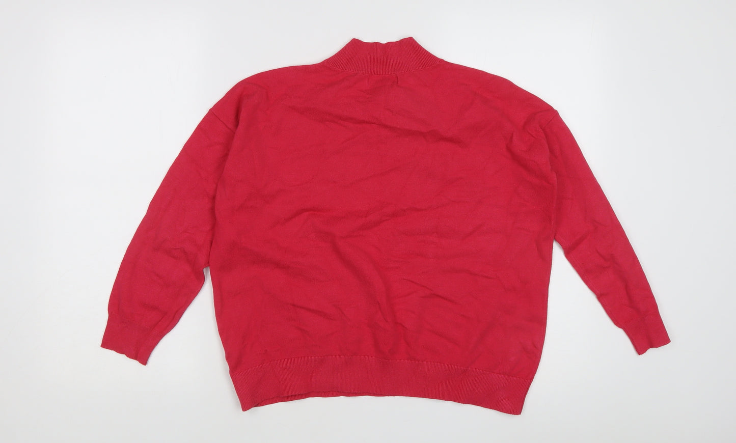 Marks and Spencer Pink V-Neck Women's Medium Jumper