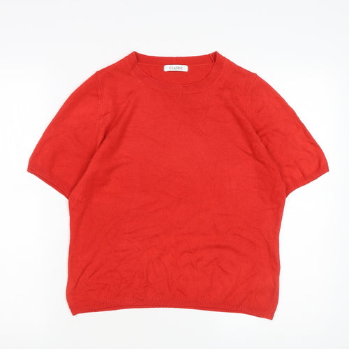 Marks and Spencer Women's Red Crew Neck Jumper, Size 12