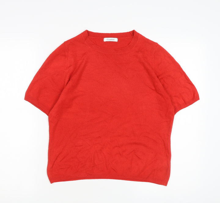 Marks and Spencer Women's Red Crew Neck Jumper, Size 12