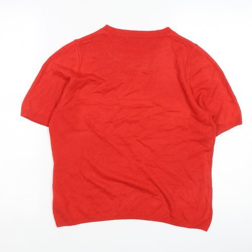 Marks and Spencer Women's Red Crew Neck Jumper, Size 12