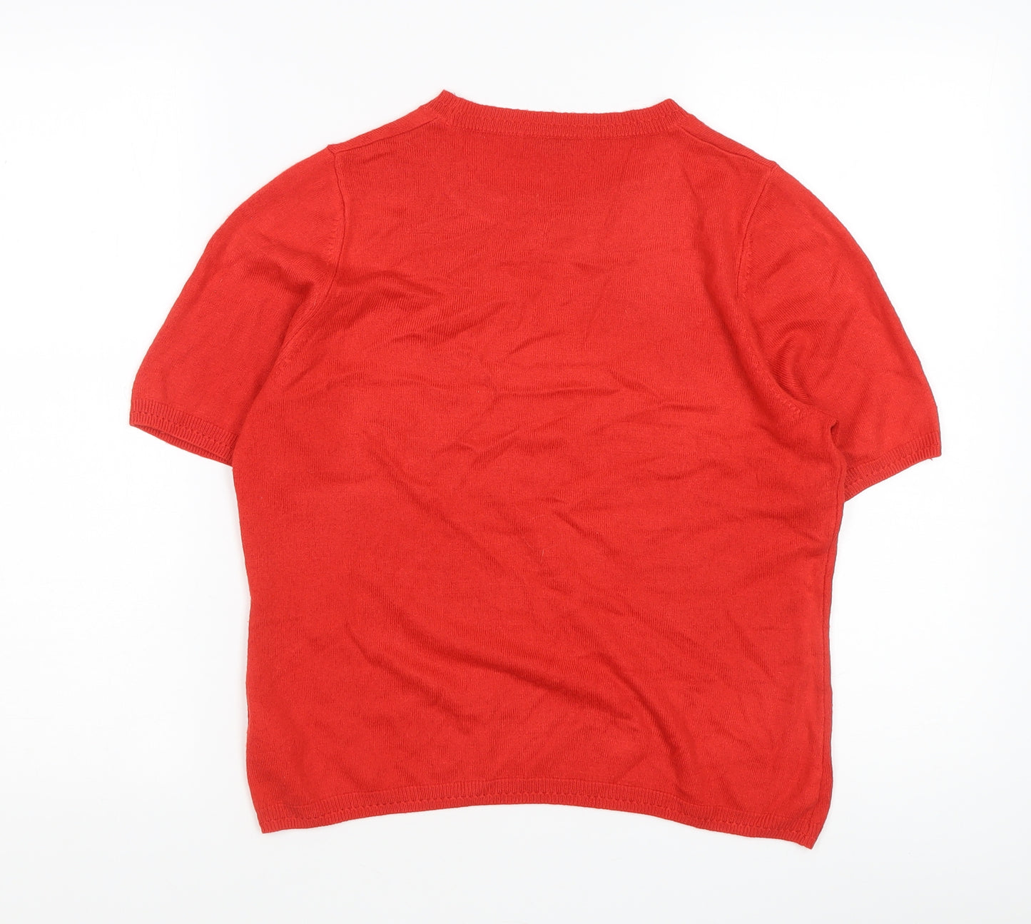 Marks and Spencer Women's Red Crew Neck Jumper, Size 12