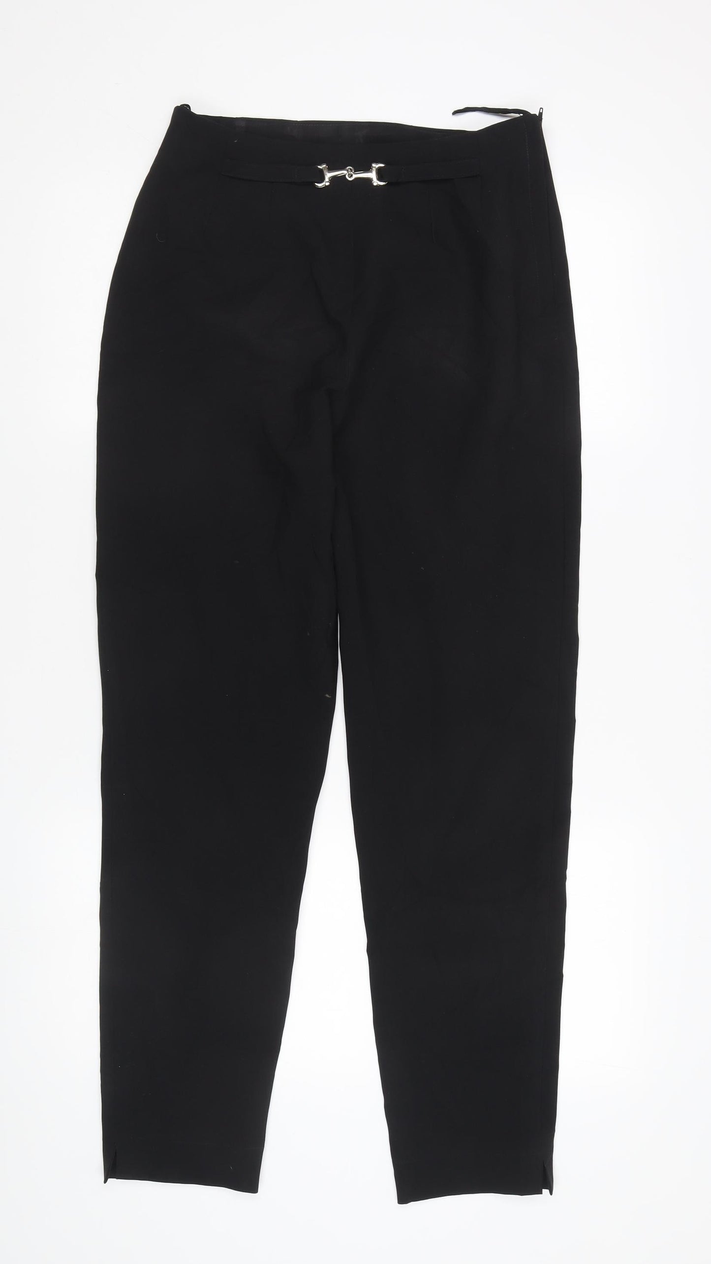 Essentials Women's Black Trousers Size 12 Polyester Zip Closure