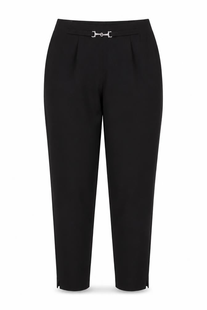 Essentials Women's Black Trousers Size 12 Polyester Zip Closure