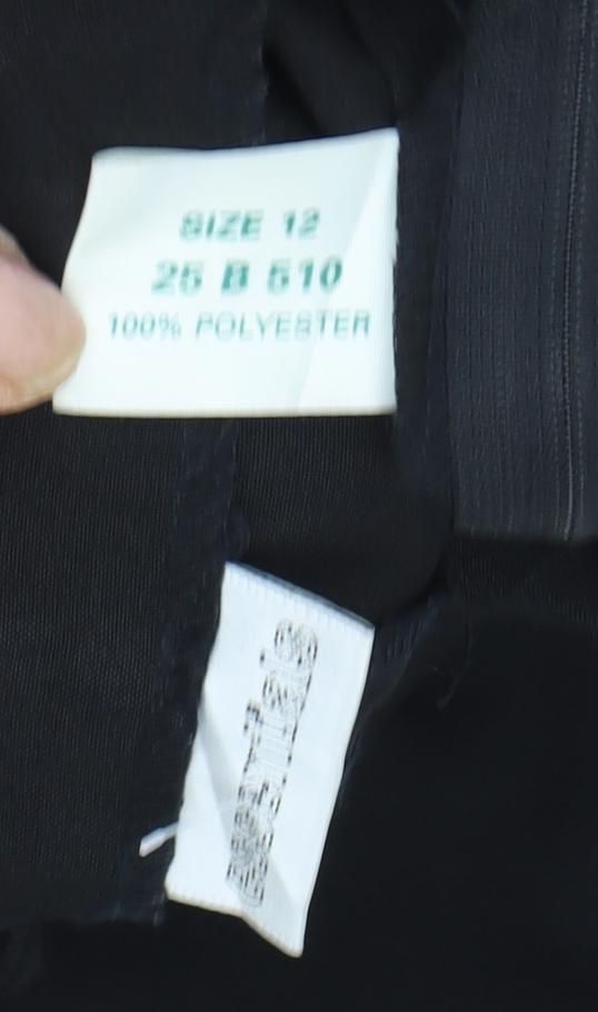 Essentials Women's Black Trousers Size 12 Polyester Zip Closure