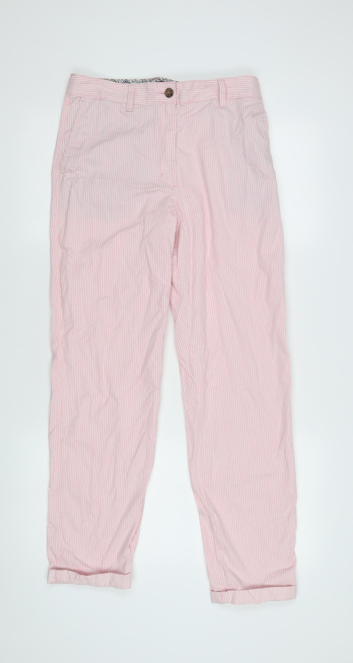 Marks and Spencer Women's Pink Chino Trousers Size 8