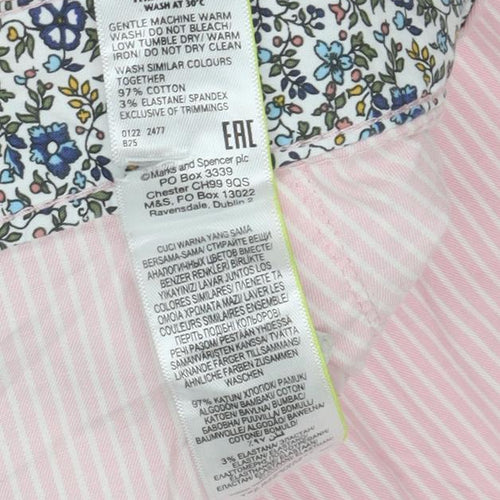 Marks and Spencer Women's Pink Chino Trousers Size 8