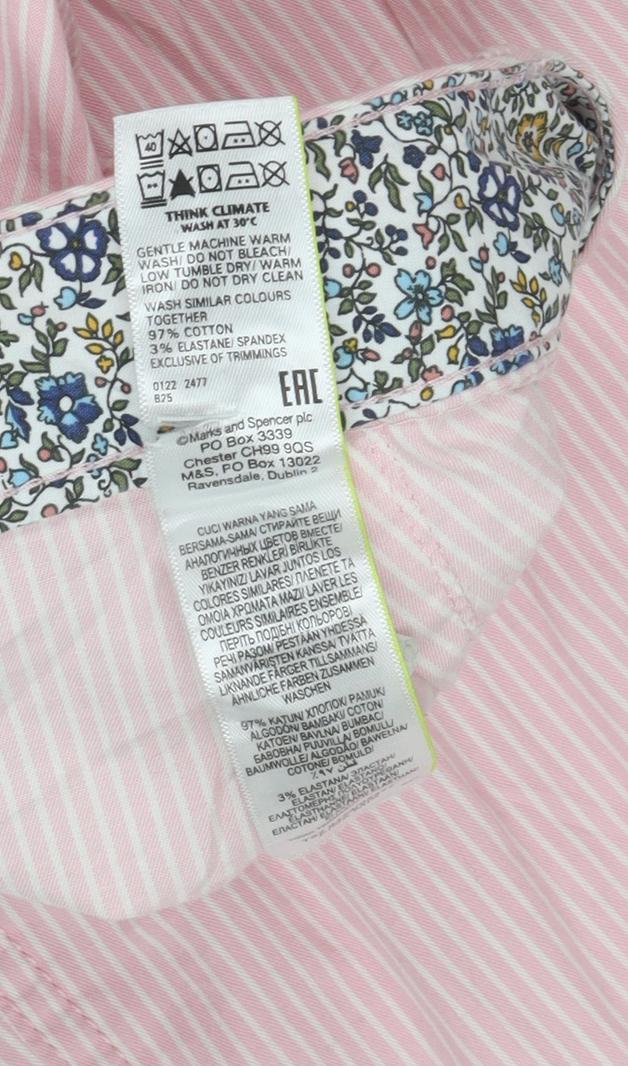 Marks and Spencer Women's Pink Chino Trousers Size 8