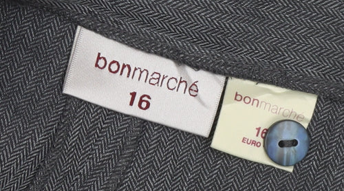 Bonmarche Women's Grey Tweed Trousers - Size 16
