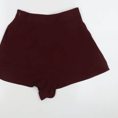 Topshop Women's Pleated Shorts Red Size 8