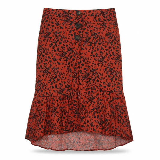 Front view of Monsoon Women's Red Trumpet Skirt, size 12