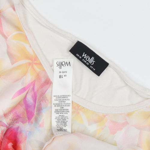 Wallis Floral Tunic Blouse, Multicoloured, UK 18