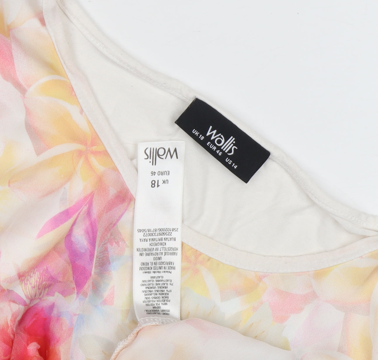 Wallis Floral Tunic Blouse, Multicoloured, UK 18