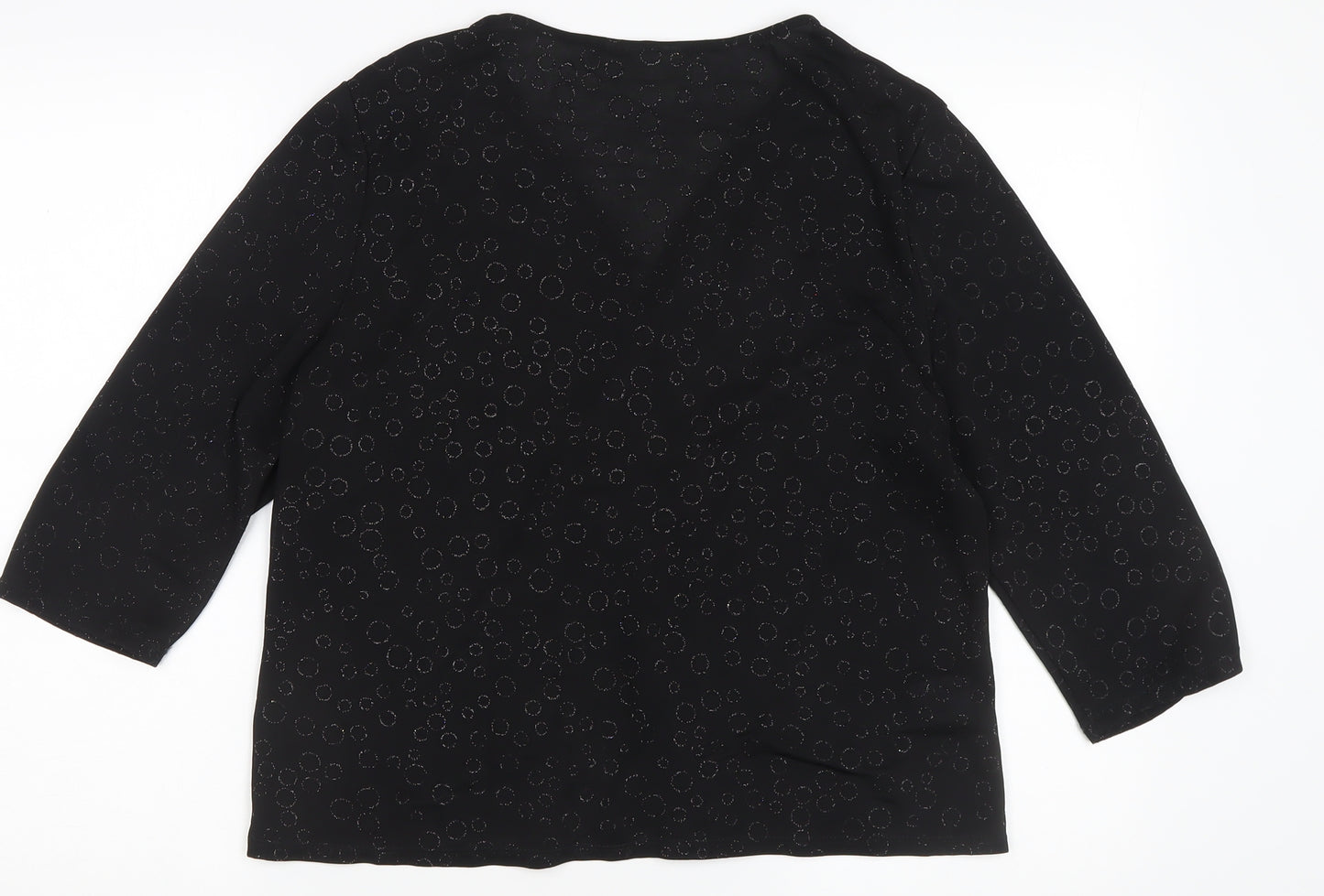 CC Women's Black Wrap Top, Petites XL, V-Neck Style