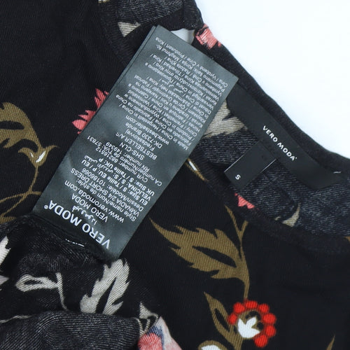 Vero Moda Women's Black Floral Shift Dress S