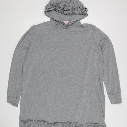 Love Pink Lily Women's Grey Hooded Jumper Dress L