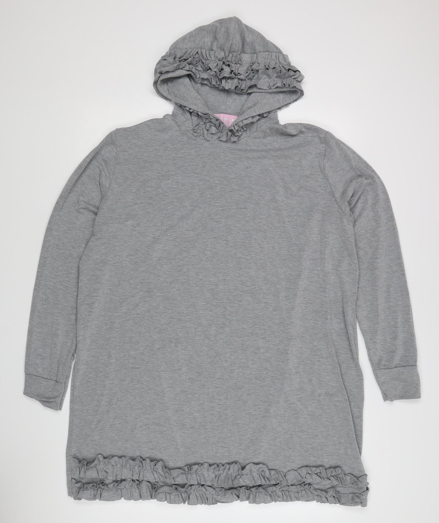 Love Pink Lily Women's Grey Hooded Jumper Dress L