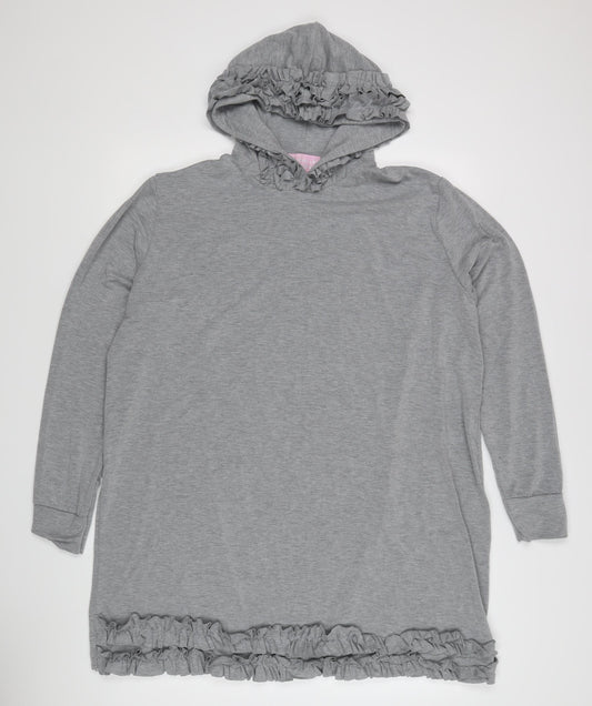Love Pink Lily Women's Grey Hooded Jumper Dress L