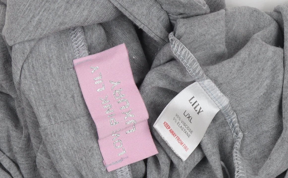 Love Pink Lily Women's Grey Hooded Jumper Dress L