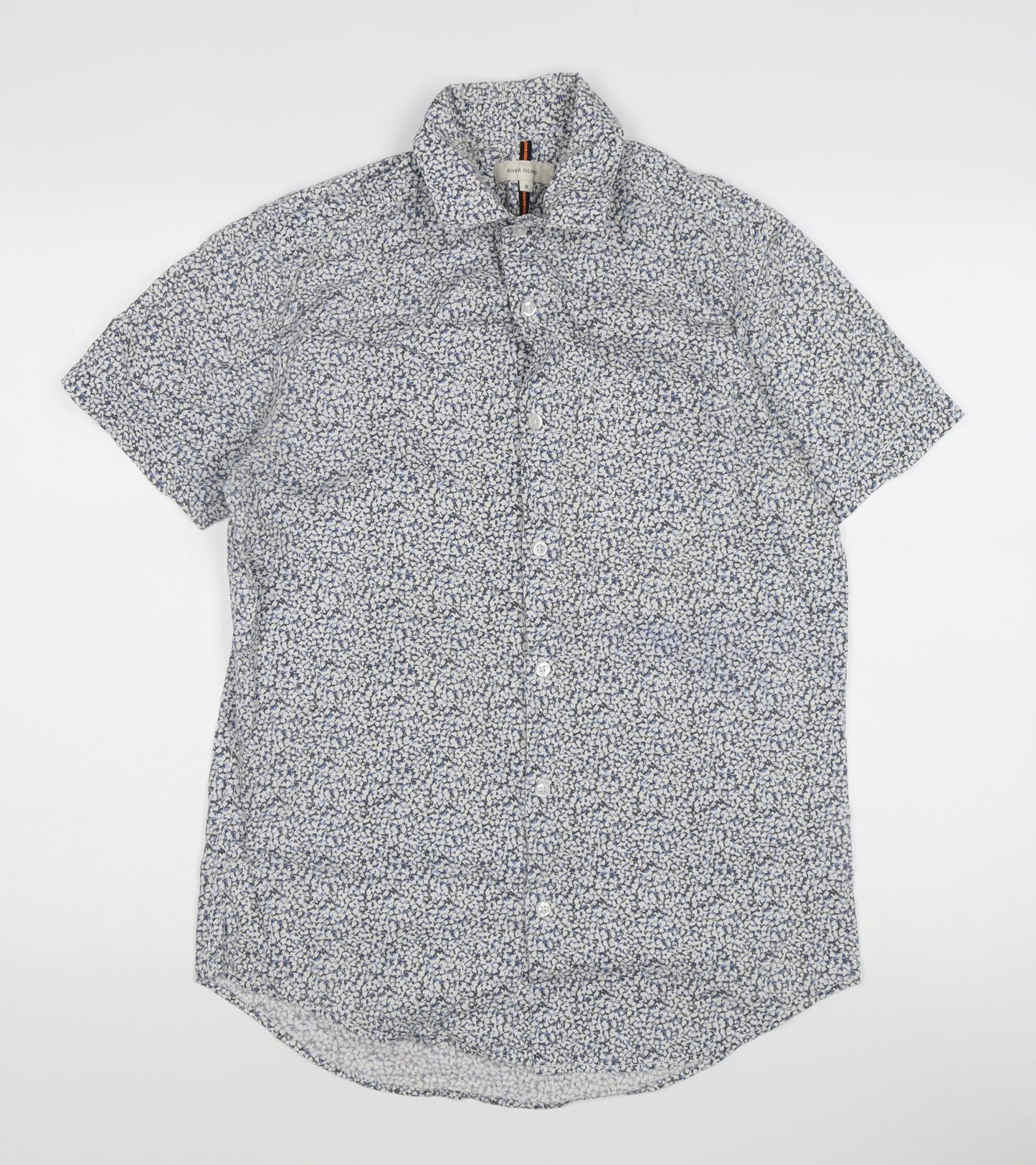 River Island Women's Blue Floral Button-Up Shirt