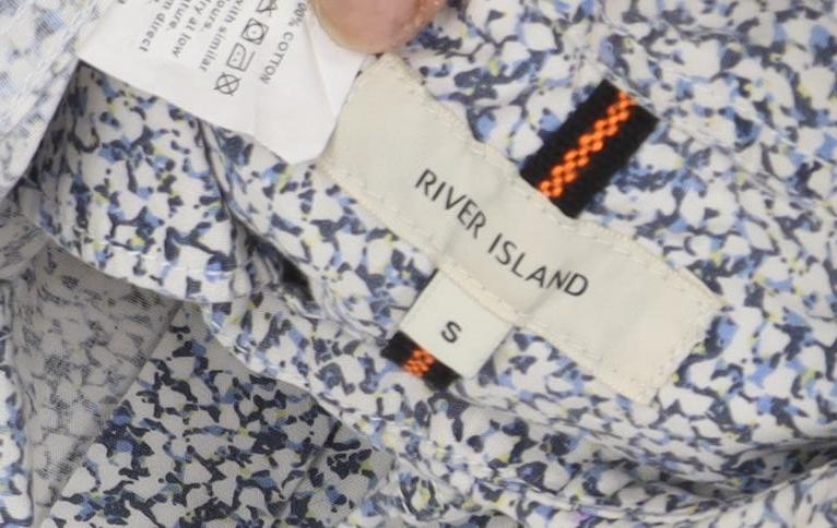 River Island Women's Blue Floral Button-Up Shirt