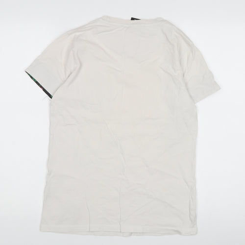 Criminal Damage Unisex White M T-Shirt Crew Neck Floral