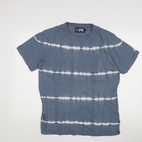 SPDR Blue Tie-Dye Graphic Print T-Shirt, Men's M