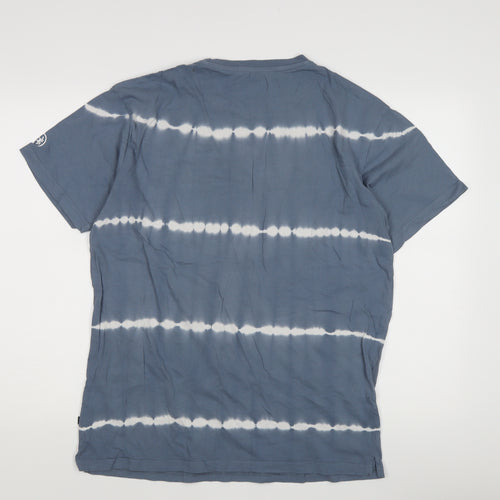 SPDR Blue Tie-Dye Graphic Print T-Shirt, Men's M