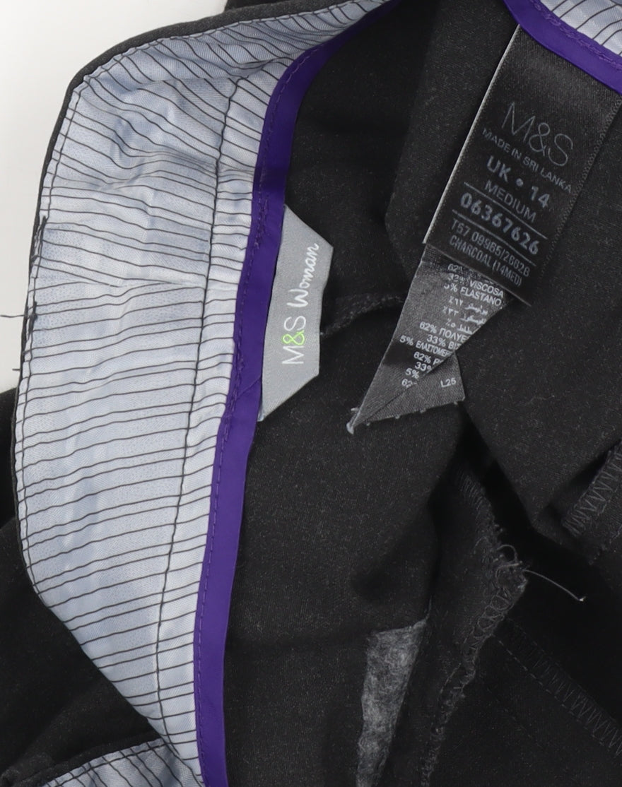 Marks and Spencer Black Womens Trousers Size 14
