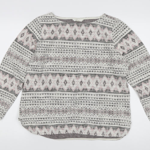 H&M Women's Multicoloured Fair Isle Knit Top L