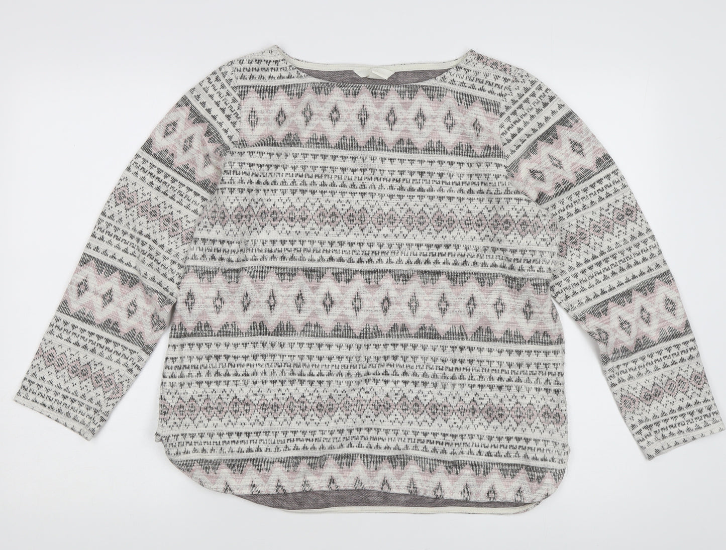 H&M Women's Multicoloured Fair Isle Knit Top L