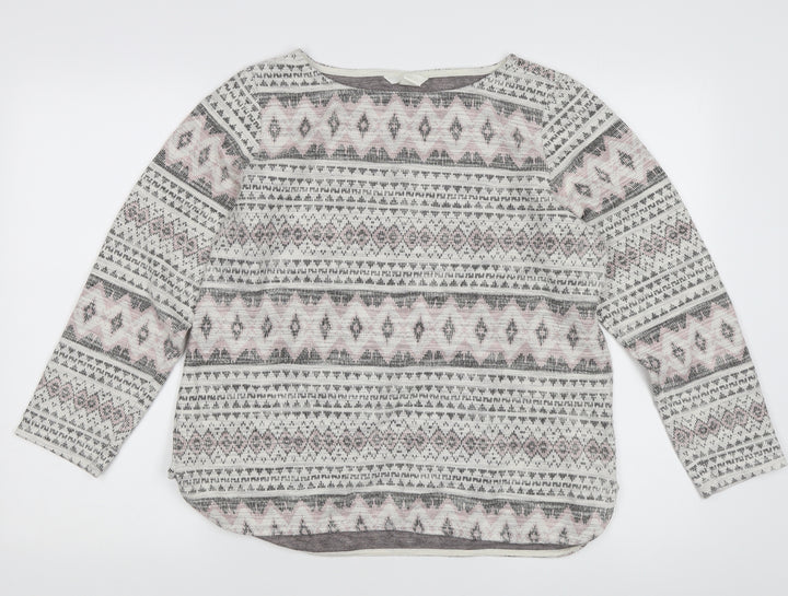 H&M Women's Multicoloured Fair Isle Knit Top L