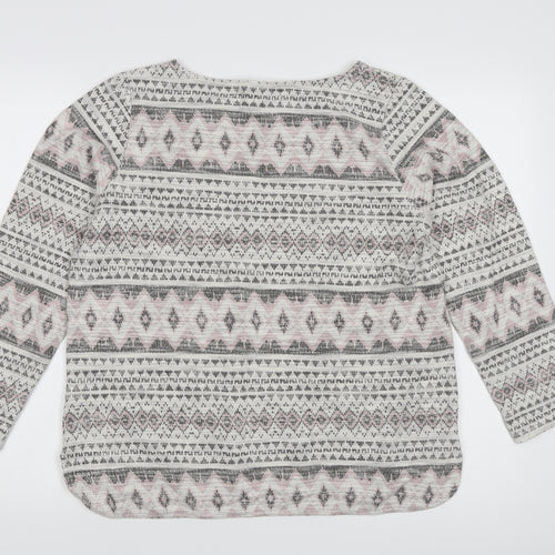 H&M Women's Multicoloured Fair Isle Knit Top L
